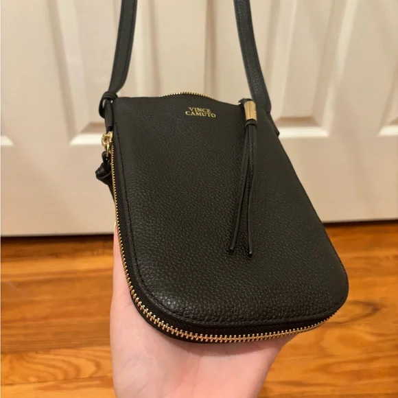 Vince Camuto Pebble Leather Black Crossbody Bag - Picture 6 of 9